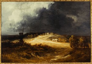 モンマルトルのムーラン、1830年頃（油彩・紙、キャンバスにマウント）