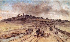 モンマルトルからパリへの眺め 水彩画 ジョルジュ・ミシェル（1763-1843） 19世紀 パリ、ルーヴル美術館蔵