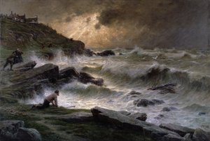 ブルターニュ海岸沖のレッカー車、1911 作： Georges Philibert Charles Maroniez