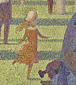 ラグランジャットの日曜日、1884-86 作： Georges Pierre Seurat