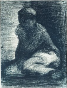身をかがめる青年、1882年 作： Georges Pierre Seurat