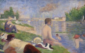 アニエールでの入浴者のための最終研究、1883 作： Georges Pierre Seurat