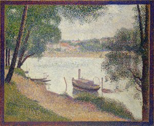 灰色の天気、グランデジャッテ、c.1886-88（キャンバスに油彩） 作： Georges Pierre Seurat