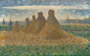 干し草の山、c。 1882年。 作： Georges Pierre Seurat