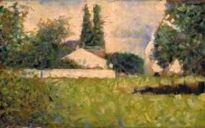 木立の中の家 / Maison dans les Arbres, c.1883 (油彩・パネル) 作： Georges Pierre Seurat