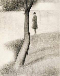 木の隣に立っている男。 La Grande Jatteの研究 作： Georges Pierre Seurat