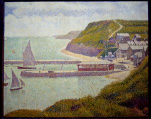 Port en Bessin, before port, maree haute ジョルジュ・スーラ(1859-1891)の絵画 1888 Sun.0,67x0,82 m パリ、オルセー美術館 作： Georges Pierre Seurat