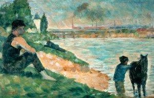 入浴の研究、1883 作： Georges Pierre Seurat