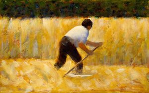 芝刈り機、1881-82。 作： Georges Pierre Seurat