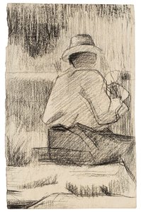 画家と彼のパレット。ペインターには、1881年のパレットがあります。 作： Georges Pierre Seurat