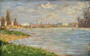 川のほとり 1883年頃（油彩・パネル） 作： Georges Pierre Seurat