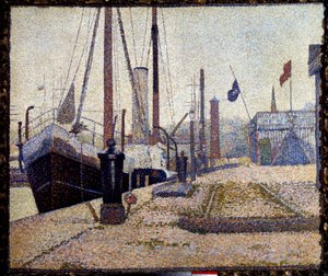 オンフルールの港に停泊する帆船ラ・マリア号 作： Georges Pierre Seurat