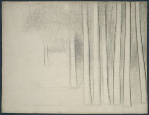 木の幹 (La Grande Jatte の習作) 作： Georges Pierre Seurat