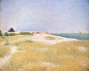 サムソン砦の眺め、1885 年。 作： Georges Pierre Seurat