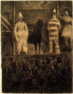 ピエロとポニー（ウネパレード）（ピエロとポニー-パレード） 作： Georges Seurat