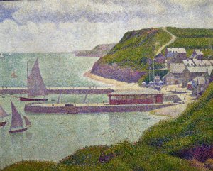 1888年のハイタイドのポートアンベッシンの港 作： Georges Seurat