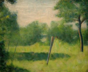 Paysage au piquet（ポールのある風景） 作： Georges Seurat