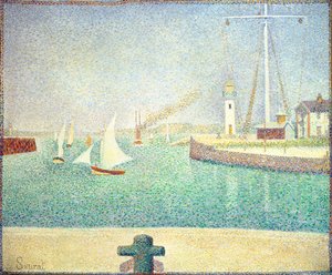 オンフルール港、1886年頃 作： Georges Seurat
