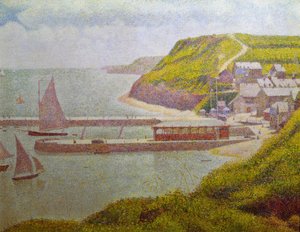 ポルテンベッシン、アウターハーバー、満潮（カルバドス） 作： Georges Seurat