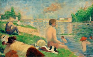 水泳、アニエール（BadeplatzAsnières- Finale Studie） 作： Georges Seurat
