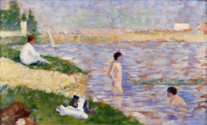 アニエールで泳ぐ 作： Georges Seurat