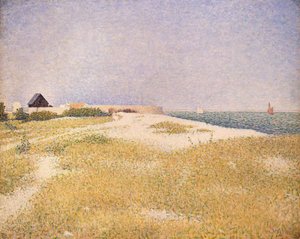 フォートサムソンのビュー、1885 作： Georges Seurat