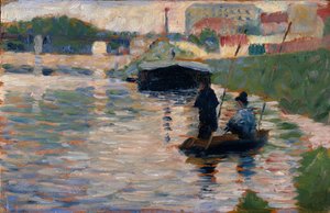 セーヌ川の眺め、1882-83 作： Georges Seurat
