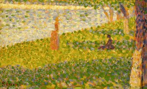 川岸の女性たち、ラグランデジャットのための研究、1885-86年 作： Georges Seurat