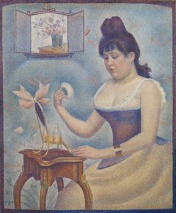 若い女性自身を粉末化、1888-90年頃 作： Georges Seurat