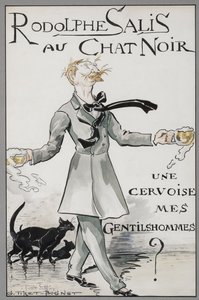 ロドルフ・サリスと黒猫、c. 1890年。