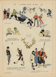日露戦争を風刺します。ル・リールのイラスト