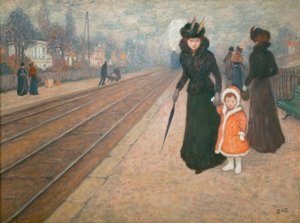 郊外の駅 作： Georges d Espagnat