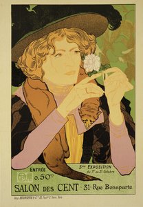 パリのボナパルト通りで開催された「第5回サロン・デ・セント展」の広告ポスターの複製 作： Georges de Feure