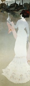 ガラスの芸術; Le Verrerie、またはL&39;Art due Verre、1900年頃（キャンバスに油彩） 作： Georges de Feure