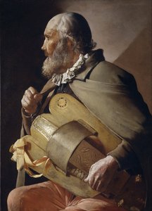 ブラインドハーディガーディプレーヤー、1610-1630 作： Georges de La Tour
