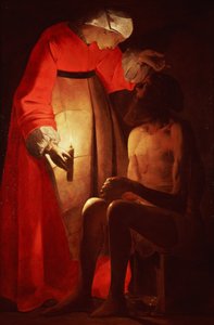 妻にからかわれた仕事 作： Georges de La Tour