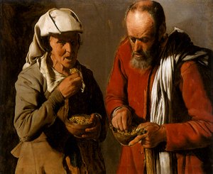 農民夫婦の食事、1621 作： Georges de La Tour