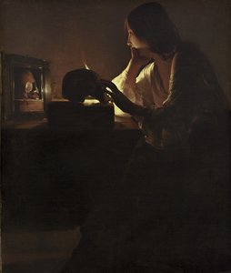 悔い改めたマグダーレン、1635-40 作： Georges de La Tour