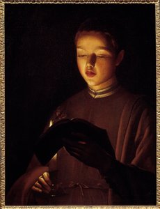 若い歌手。ジョルジュ・ド・ラ・トゥール（1593-1652）の絵画 作： Georges de La Tour