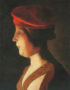 女性の頭;断片（キャンバスに油彩） 作： Georges de La Tour