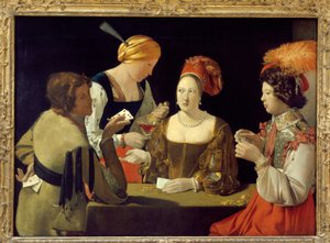 ダイヤのエースを持つシュール - ジョルジュ・ド・ラ・トゥール作、ルーヴル美術館、1635年頃 作： Georges de La Tour