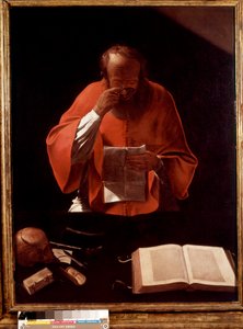 ジョルジュドラトゥールによる絵画を読む聖ジェロームの表現 作： Georges de La Tour