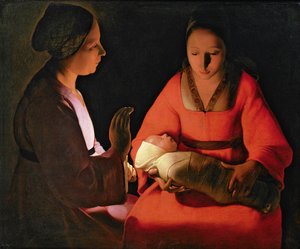 生まれたばかりの子供、1640年代後半（キャンバスに油彩） 作： Georges de La Tour