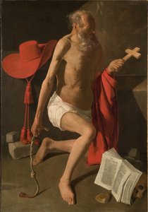 悔恨の聖ジェローム（帆布に油彩） 作： Georges de La Tour
