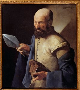 使徒聖トマス像 ジョルジュ・ド・ラ・トゥール（1593-1652）の絵画 17世紀 日0.51×0.71m 作： Georges de La Tour
