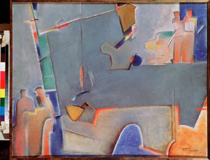 巻き上げクレーン - Georgi Avgustovich Stenberg (1900-1933) の絵画、キャンバスに油彩 作： Georgii Avgustovich Stenberg