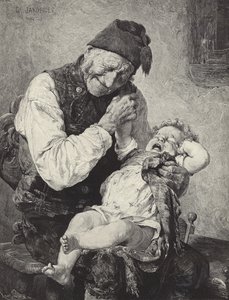 いたずらな男の子の彫刻 作： Georgios Jakobides