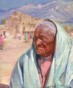 アントニオ・コンチャ、タオスの老人、1924年。 作： Gerald Cassidy