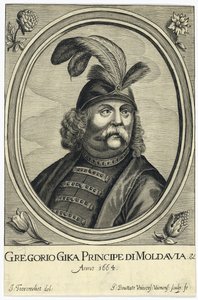 Grigore I Ghica (Ghika) (1628-1675)、Wallachia par Bouttats の王子、ジェラール (1630 年頃 - 1668 年以降)。 銅版画、1664年頃、個人蔵 作： Gerard Bouttats
