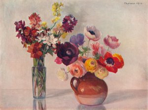 アネモネとウォールフラワー、c1909 作： Gerard Chowne